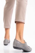 PANTOFI GRI FLORAL PIELE NATURALA 1S77100