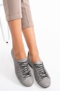 PANTOFI GRI FLORAL PIELE NATURALA 1S77100