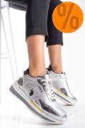 U.S. POLO ASSN, PANTOFI SPORT SILVER BLACK AMY
