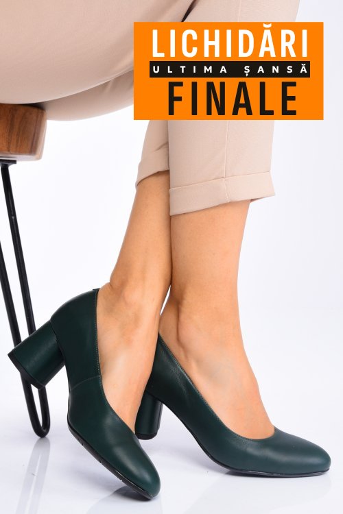 Pantofi verzi piele naturala 1s77510