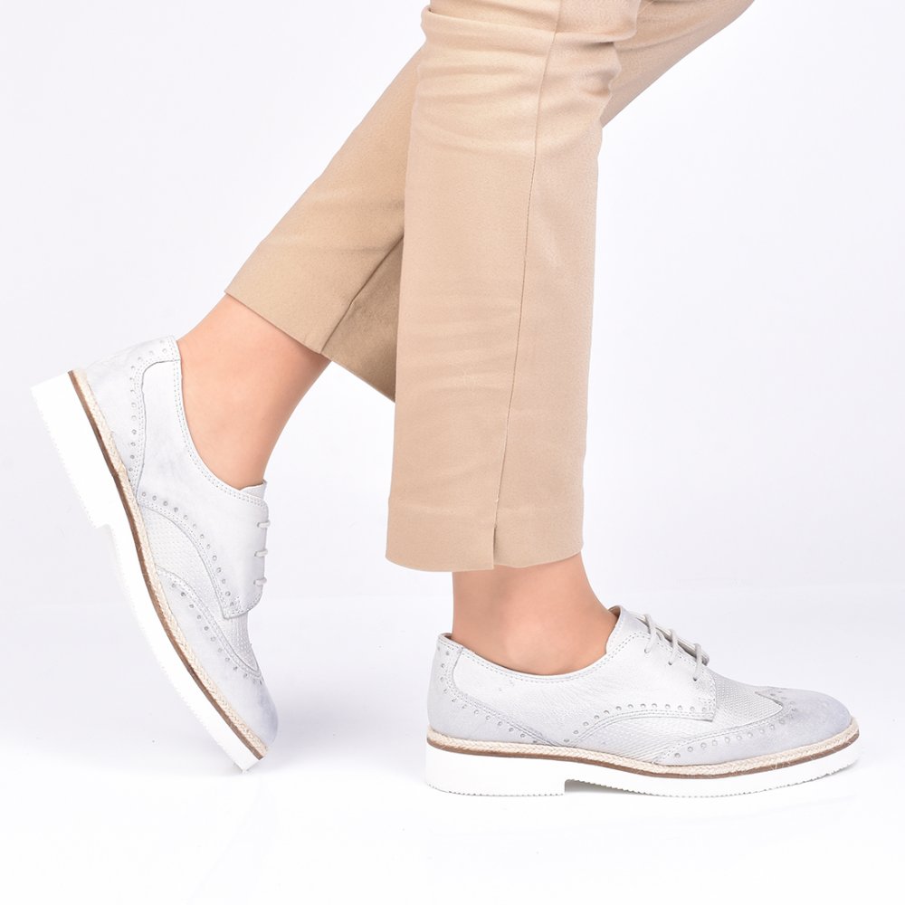 PANTOFI GRI DESCHIS PIELE NATURALA IONELA