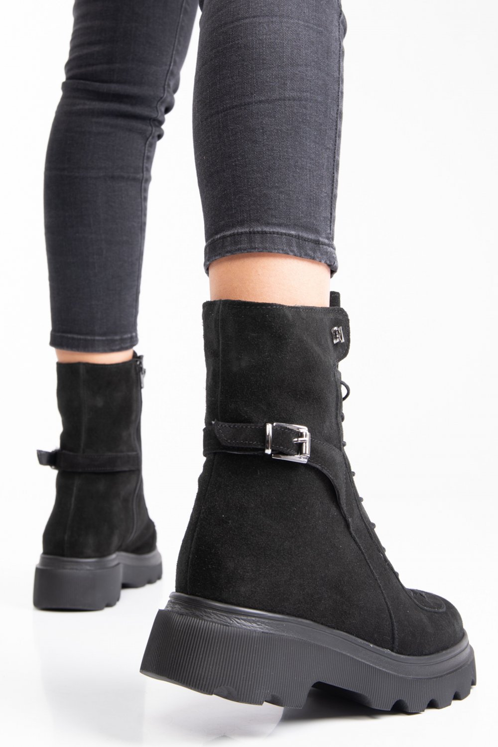 GHETE DAMA PIELE NATURALA INTOARSA NEGRE 212895