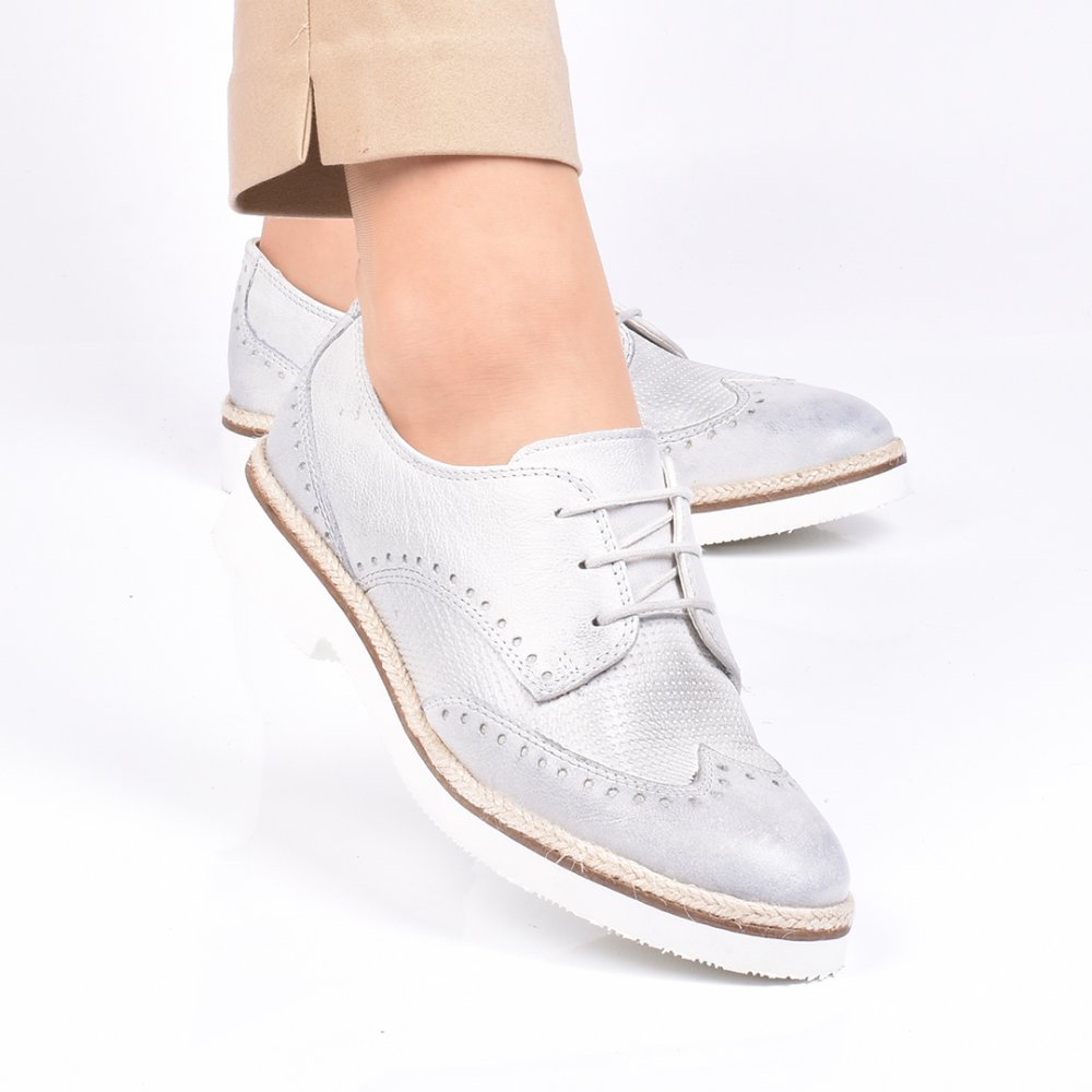 PANTOFI GRI DESCHIS PIELE NATURALA IONELA