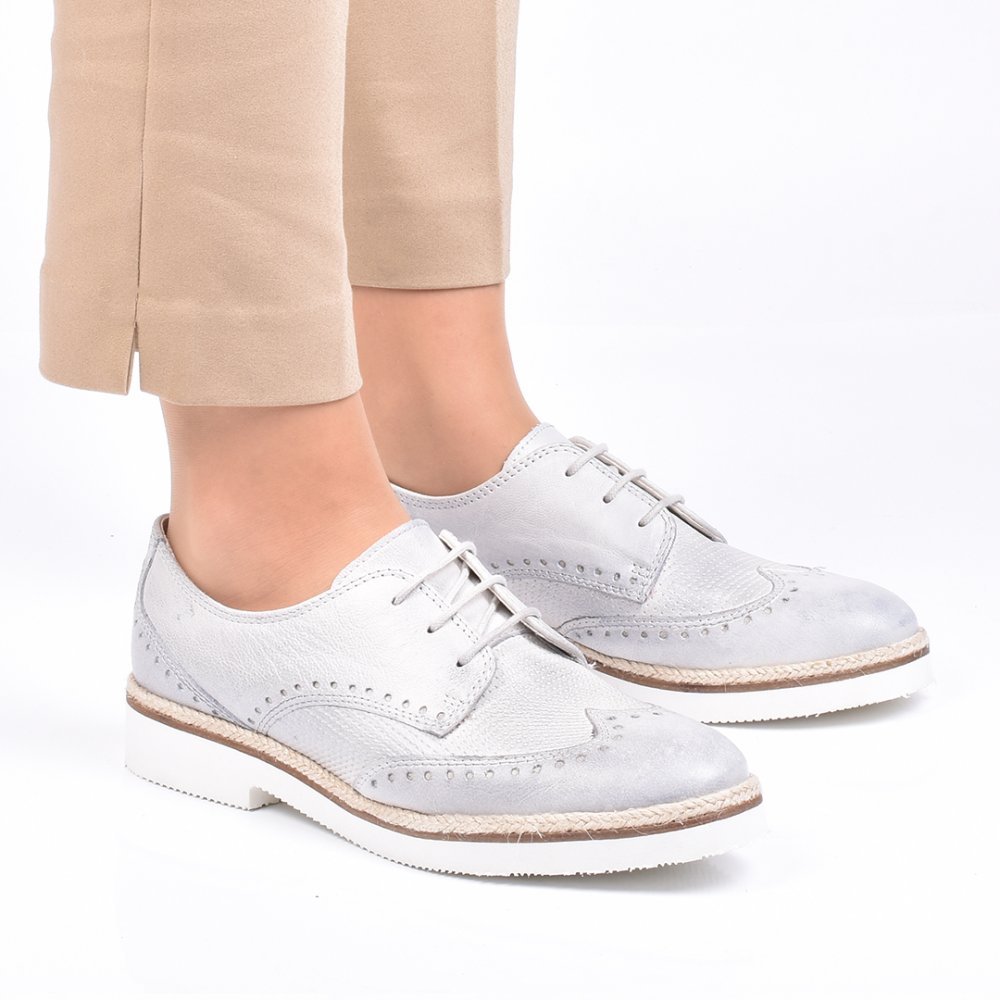 PANTOFI GRI DESCHIS PIELE NATURALA IONELA