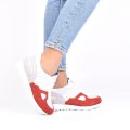 PANTOFI SPORT GRI ROSU PIELE NATURALA CARLA