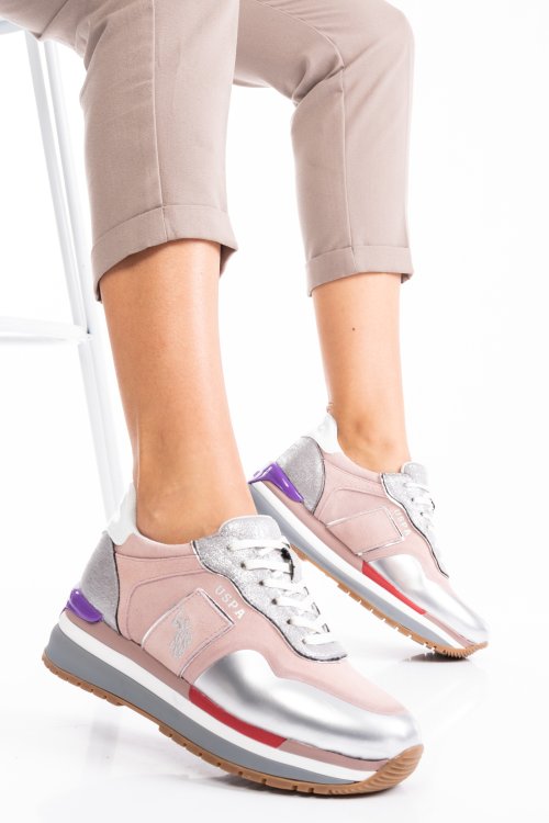 U.s. polo assn, pantofi sport pink silver amy