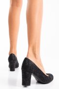 PANTOFI NEGRI FLORAL PIELE NATURALA LERA