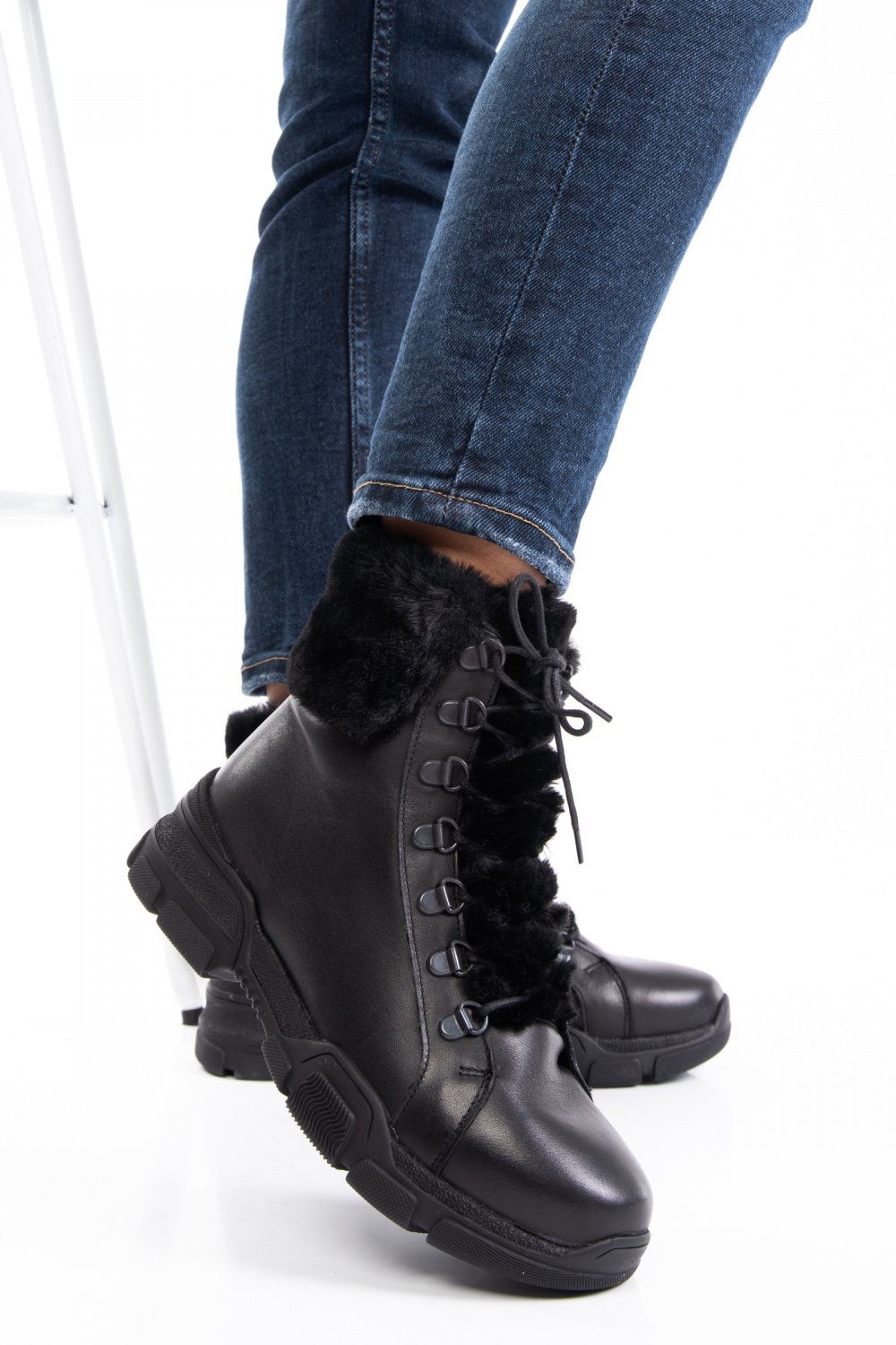 GHETE NEGRE PIELE NATURALA 2S7702860NP