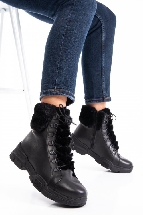 Ghete negre piele naturala 2s7702860np