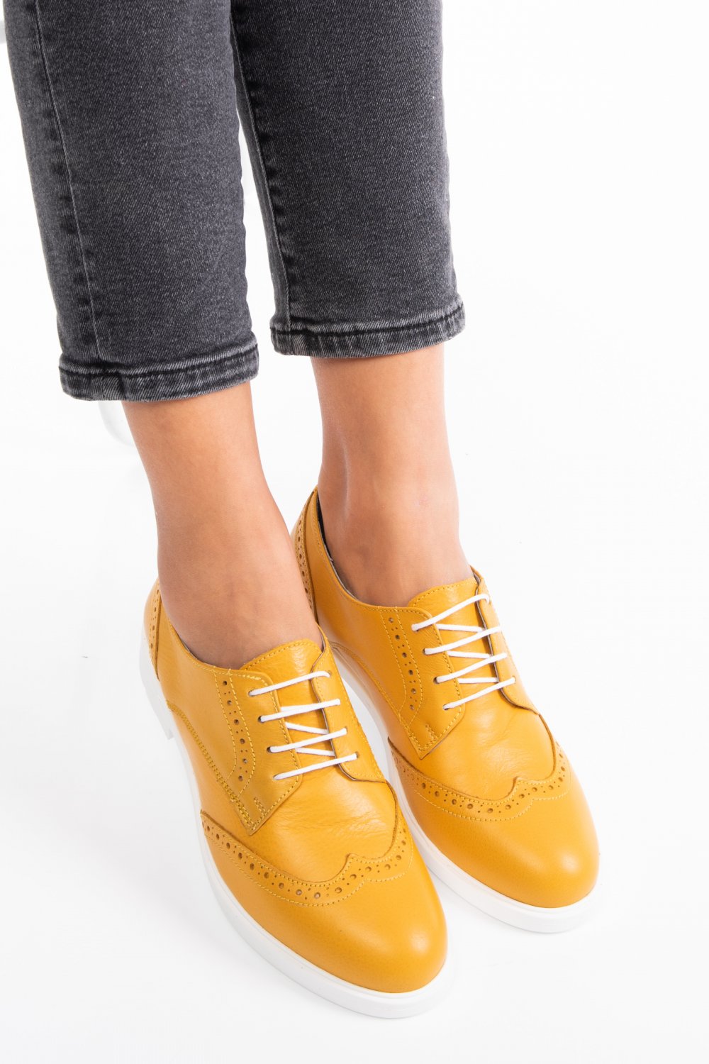 PANTOFI GALBENI PIELE NATURALA 2SP11698NP