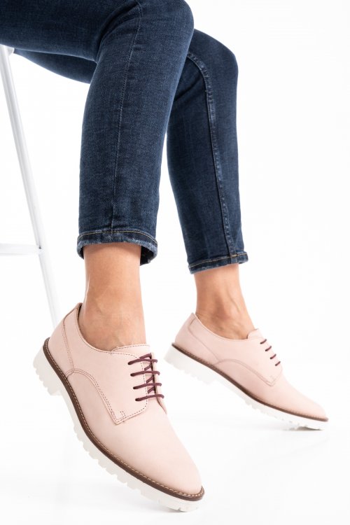 Pantofi roz piele naturala bonitta