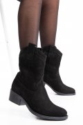 GHETE DAMA PIELE NATURALA INTOARSA NEGRE TOC MIC 2S7702841NBK