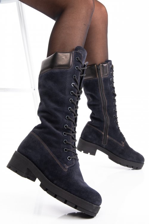 Cizme navy piele naturala intoarsa 1s7736