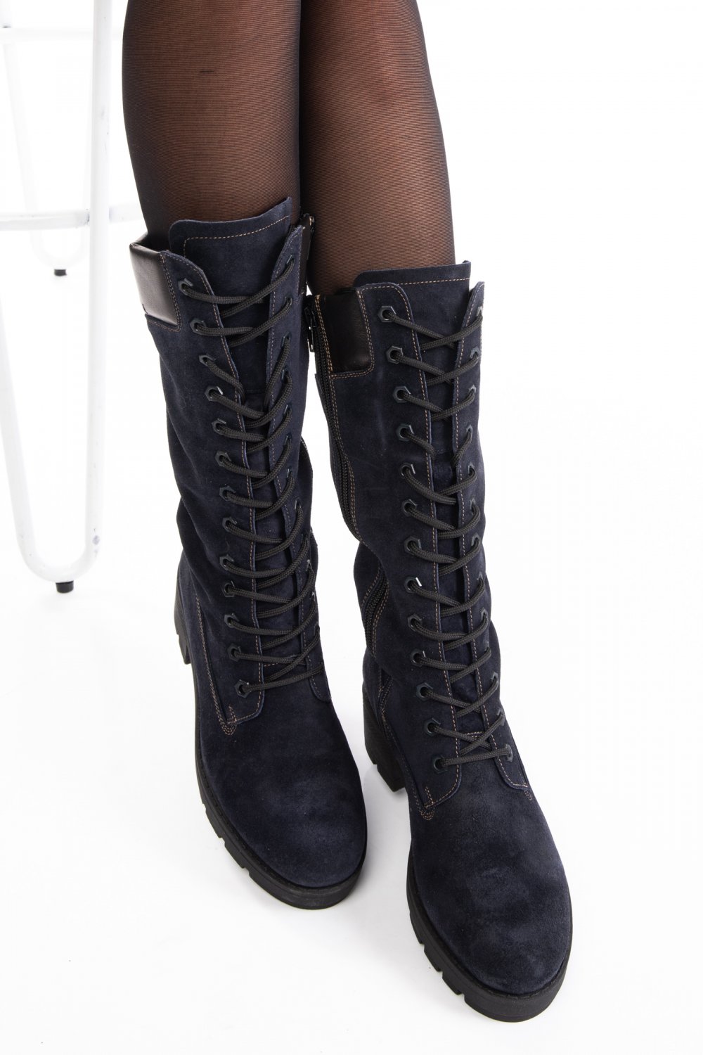 CIZME NAVY PIELE NATURALA INTOARSA 1S7736
