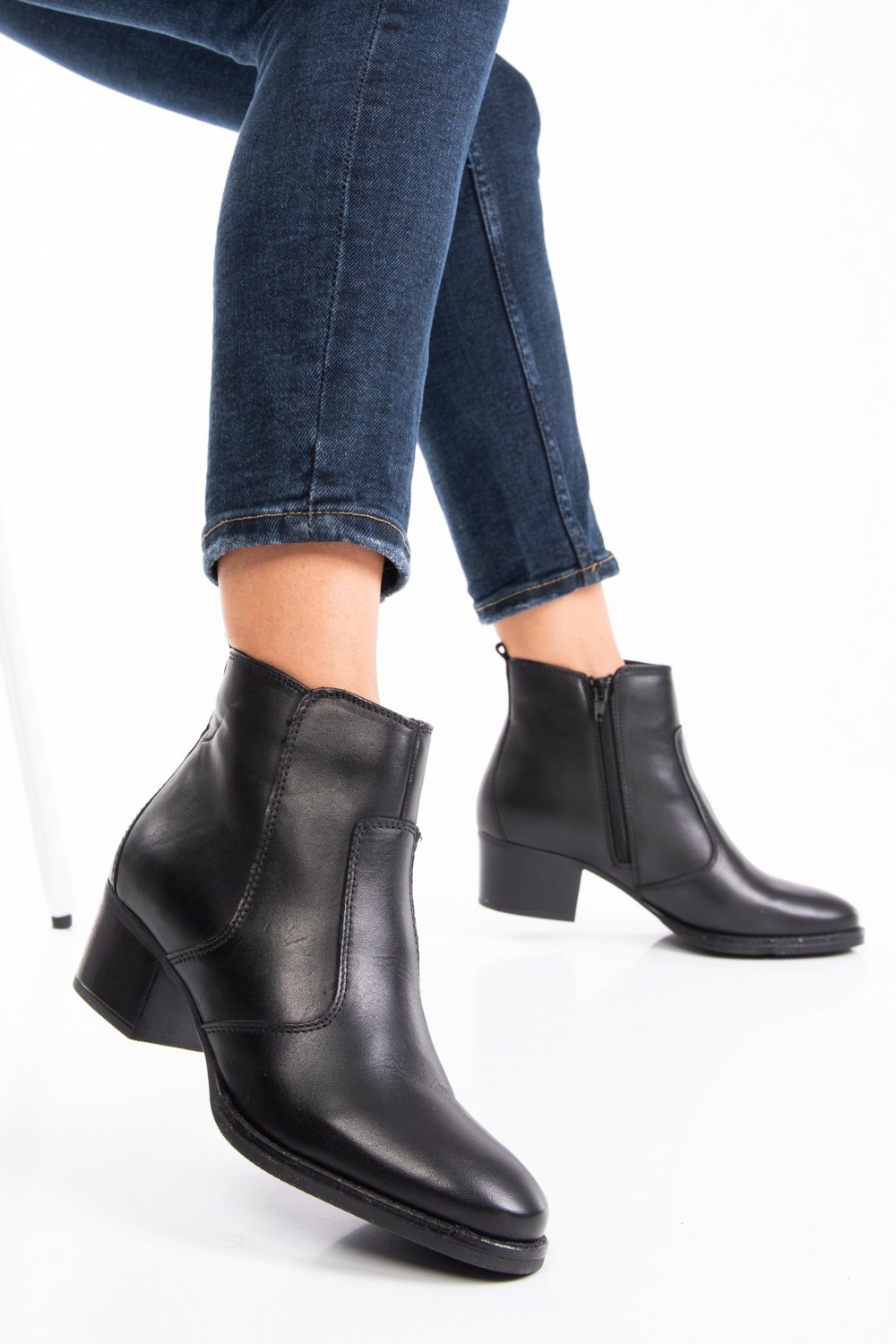 BOTINE NEGRE PIELE NATURALA WS77H266H11