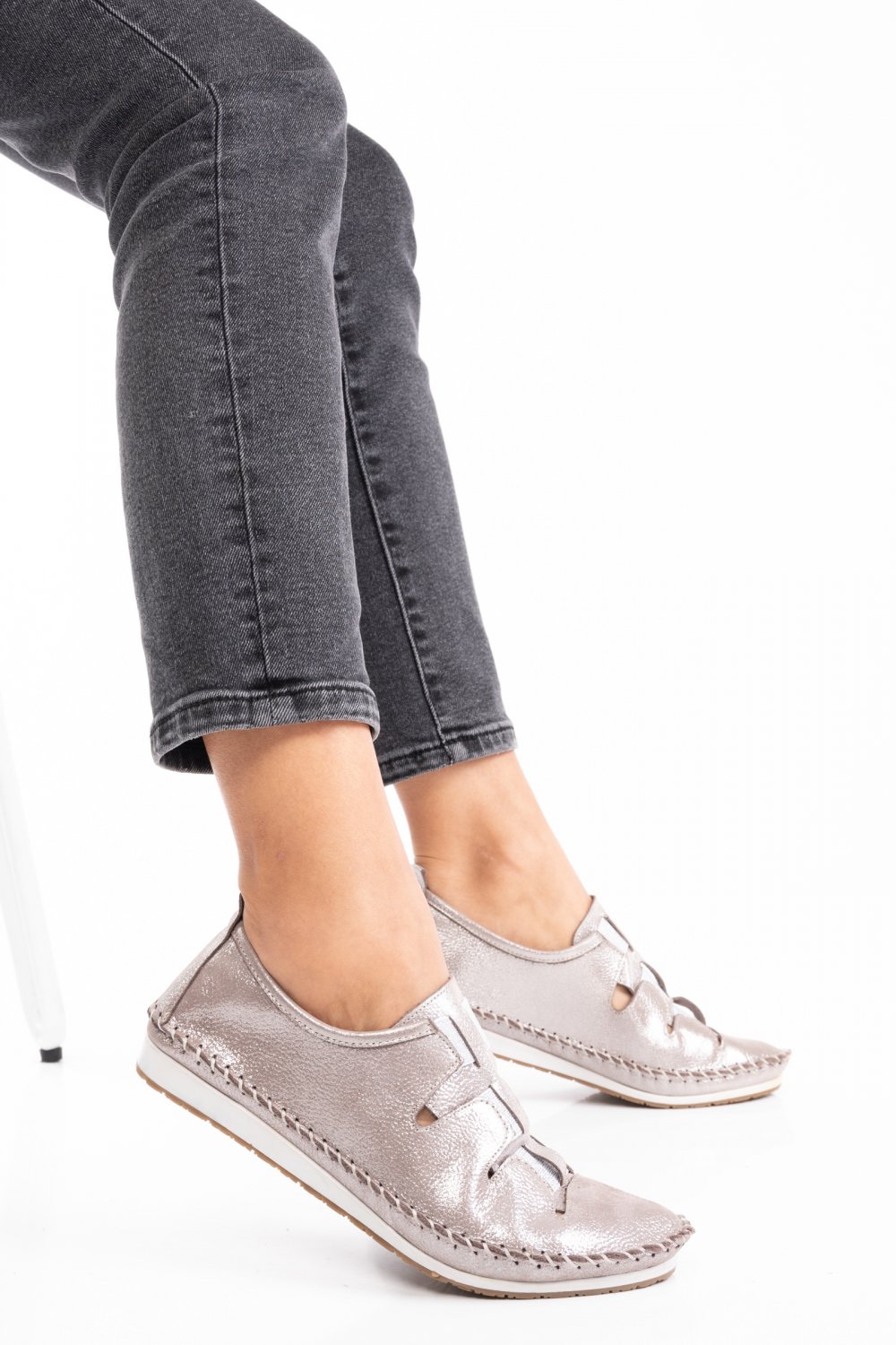 ESPADRILE GRI PIELE NATURALA VILMA