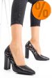 Pantofi negru argintiu piele naturala 1s77985