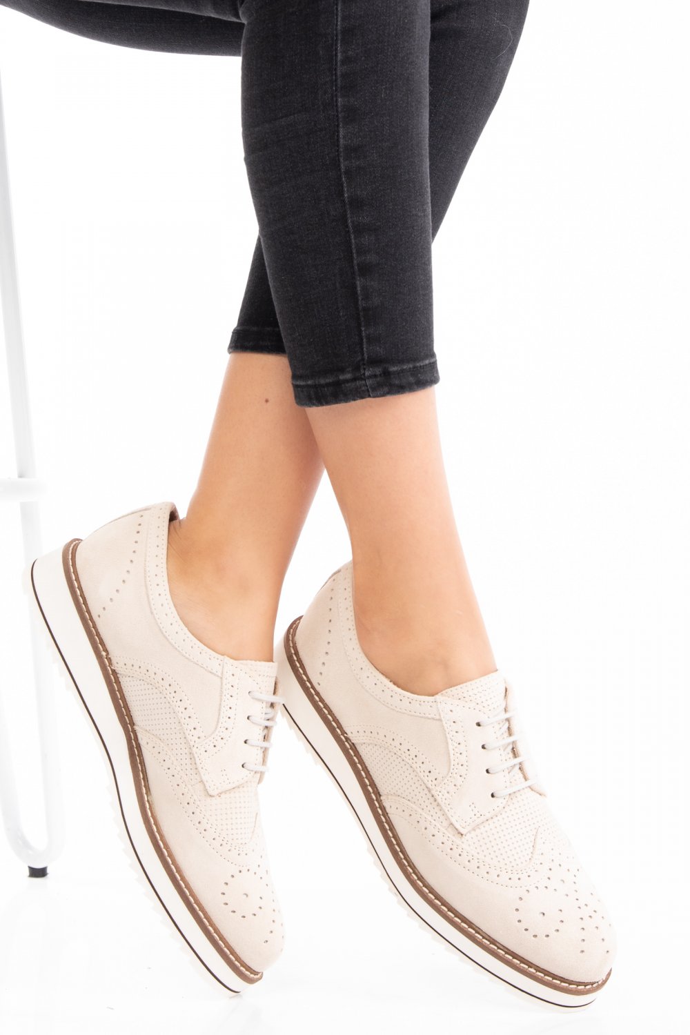 PANTOFI BEJ PIELE NATURALA INTOARSA KAILY