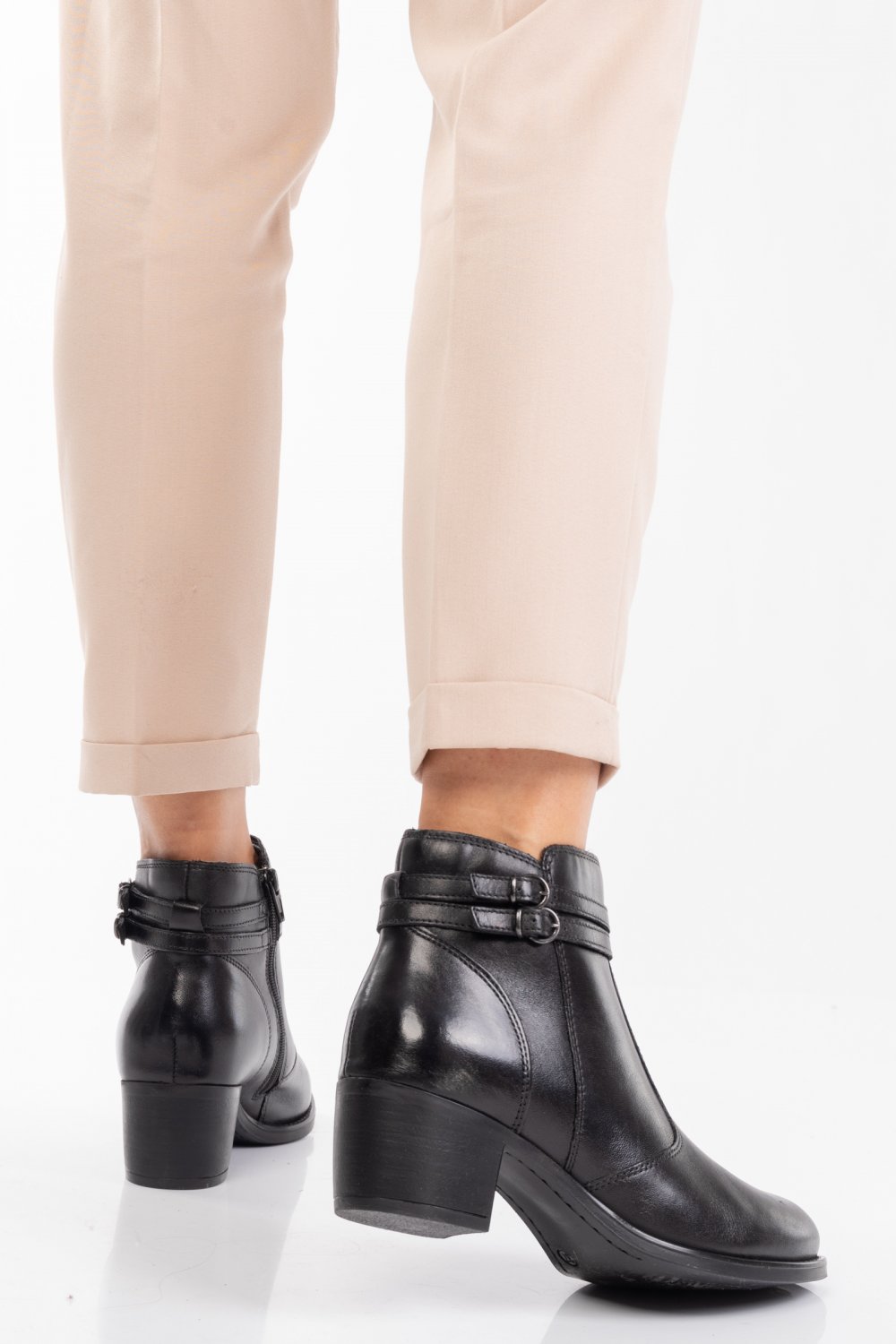 GHETE NEGRE PIELE NATURALA 2S77078