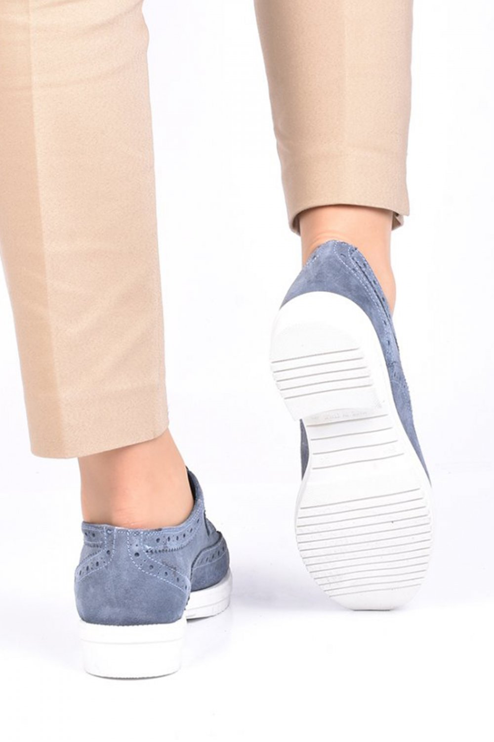 PANTOFI DENIM PIELE NATURALA INTOARSA JOANNE