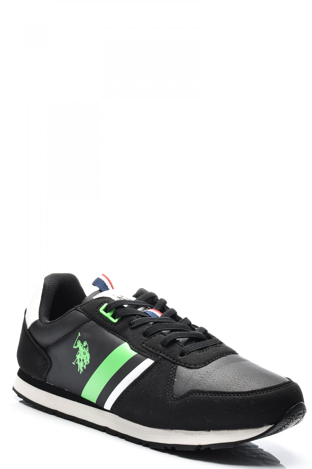 U.S. POLO ASSN, PANTOFI SPORT BLACK GREEN NOBIK004