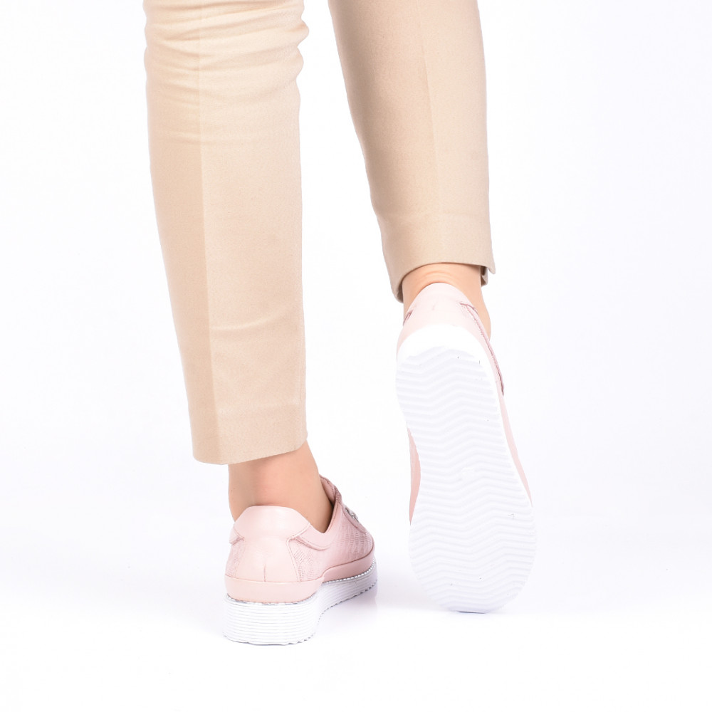 PANTOFI SPORT ROZ PIELE NATURALA TOSCA