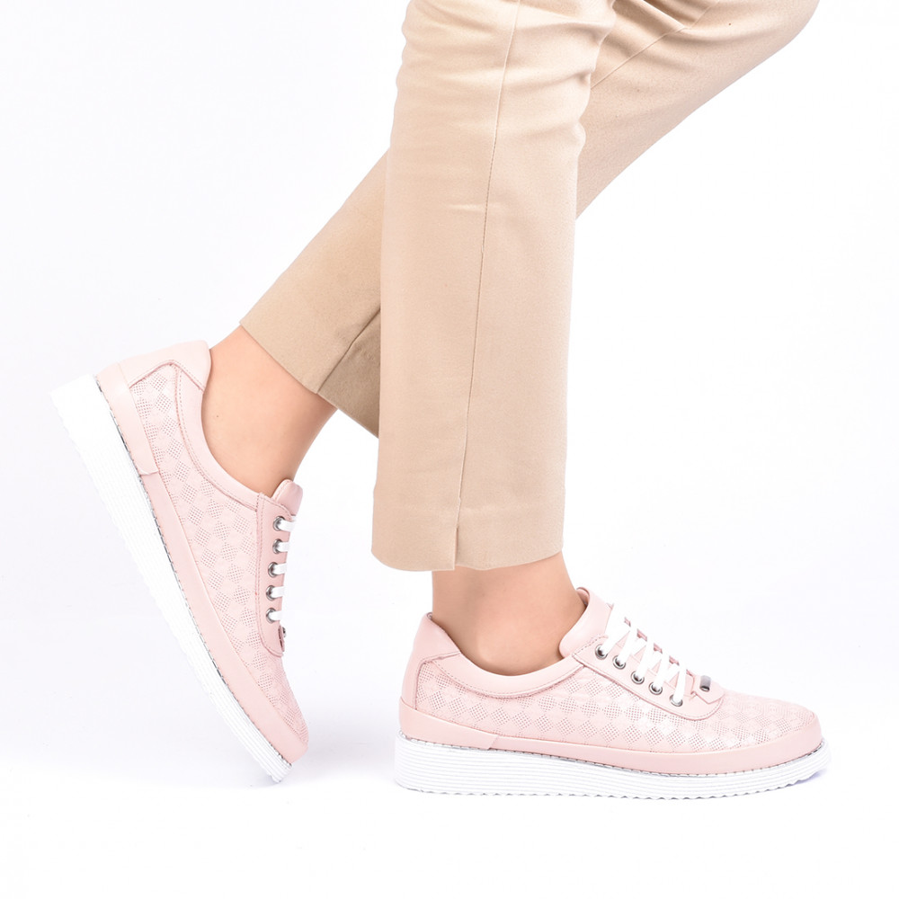 PANTOFI SPORT ROZ PIELE NATURALA TOSCA