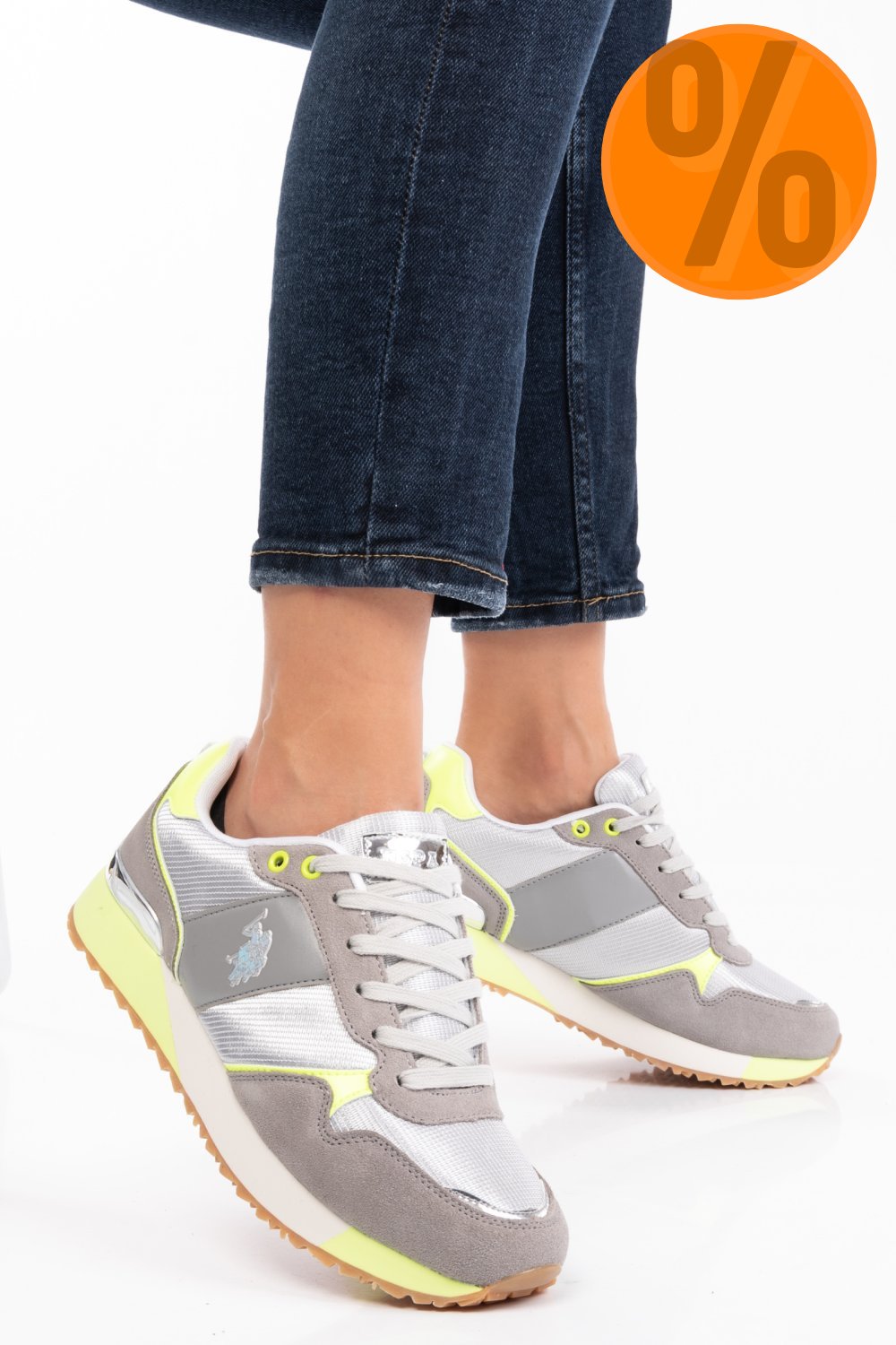 U.S. POLO ASSN, PANTOFI SPORT GREY GREEN TABITHA
