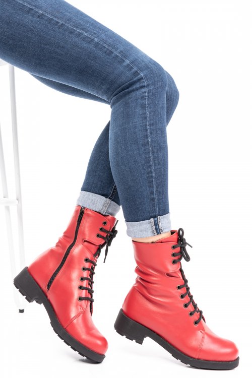 Ghete rosii piele naturala 3s7738