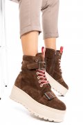 GHETE BROWN PIELE NATURALA INTOARSA 3S7700