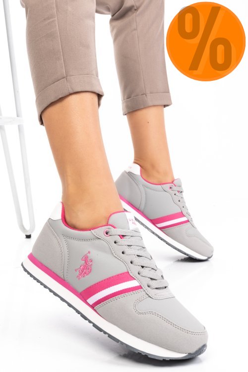 U.s. polo assn, pantofi sport grey fuchsia samuel1
