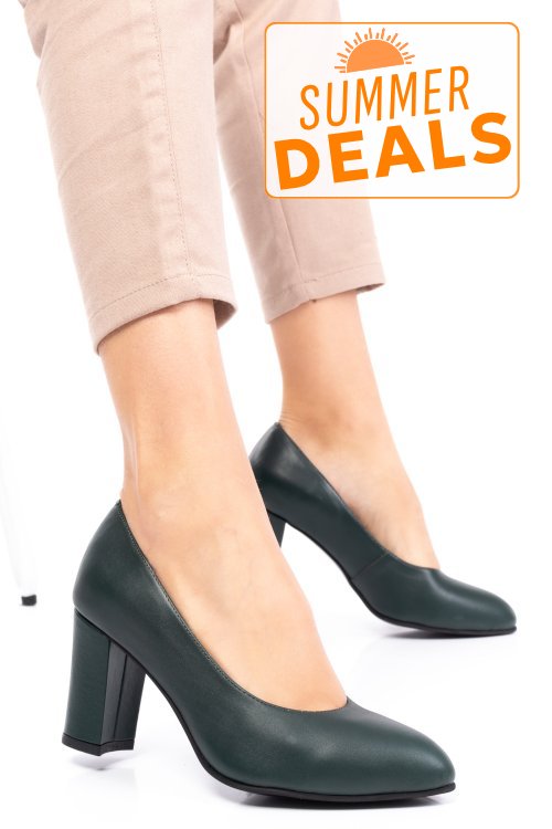 Pantofi verzi piele naturala 3s77015
