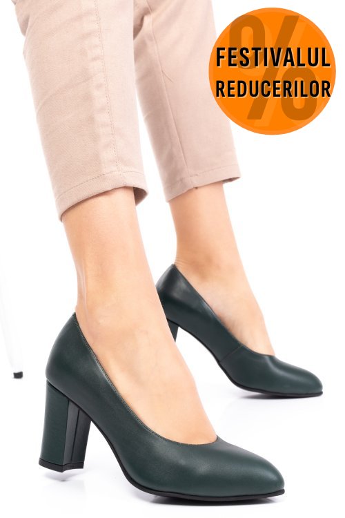 Pantofi verzi piele naturala 3s77015