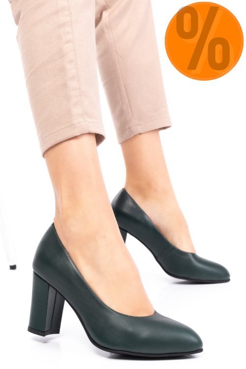 Pantofi verzi piele naturala 3s77015