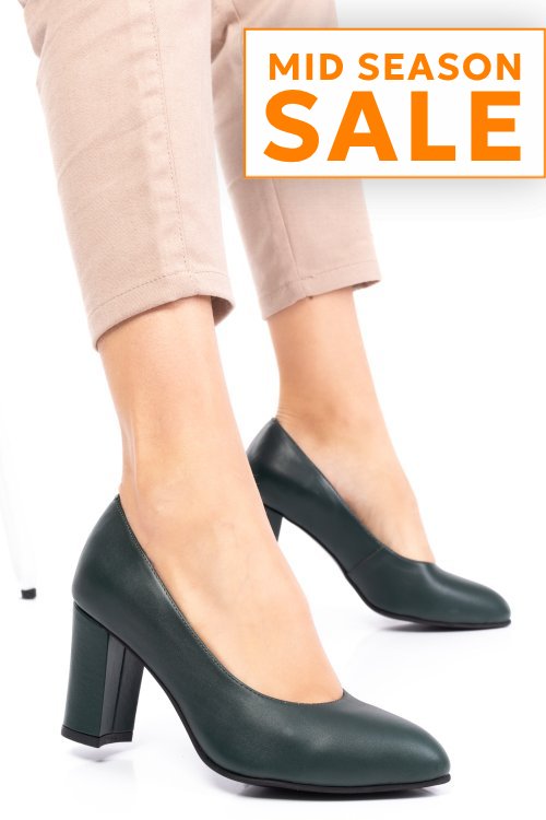 Pantofi verzi piele naturala 3s77015