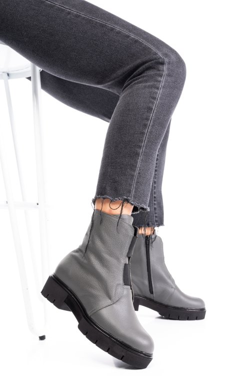 Ghete dama piele naturala gri 1s7770