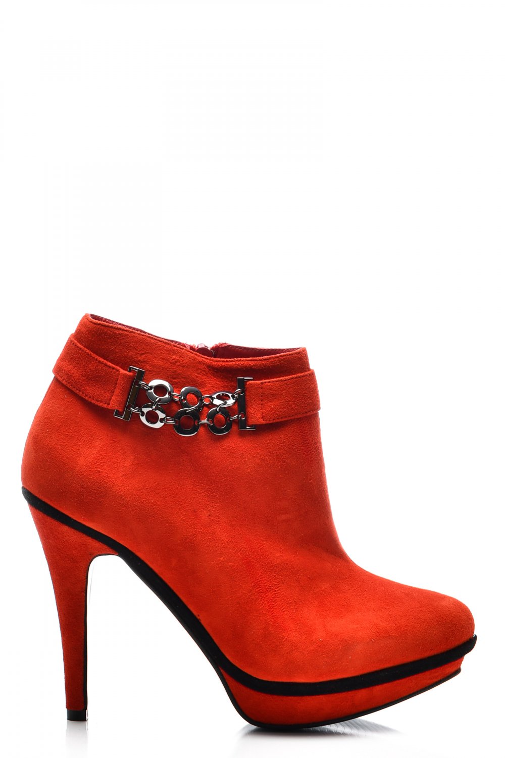 BOTINE ROSII PIELE NATURALA INTOARSA 1S77007