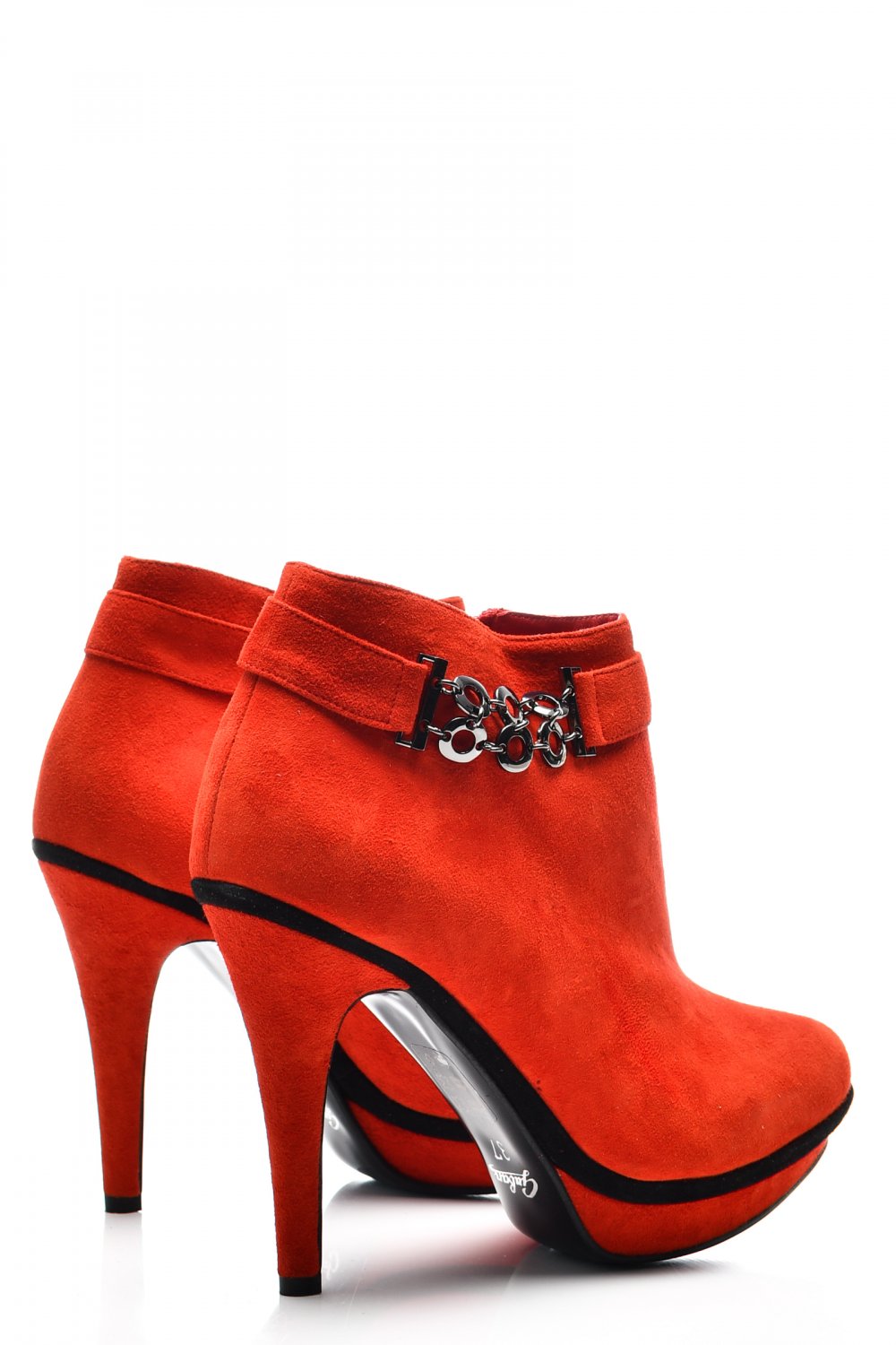 BOTINE ROSII PIELE NATURALA INTOARSA 1S77007