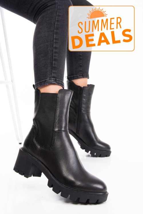 Ghete dama de iarna piele naturala negre 8s77799