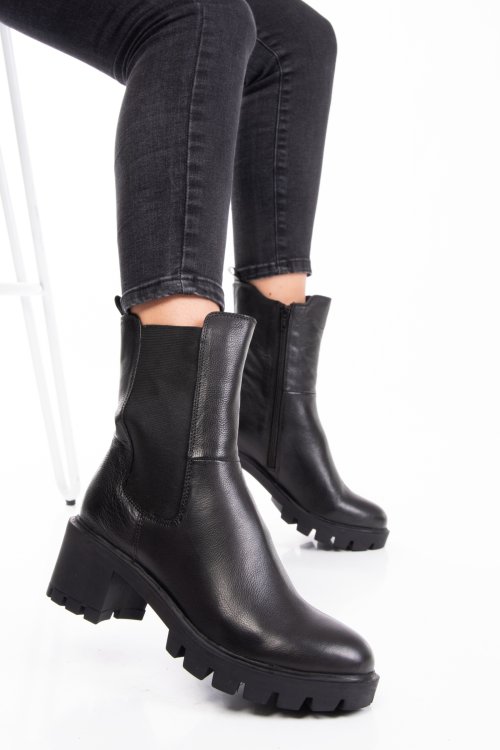 Ghete dama de iarna piele naturala negre 8s77799