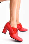 BOTINE ROSII PIELE NATURALA 1S77609