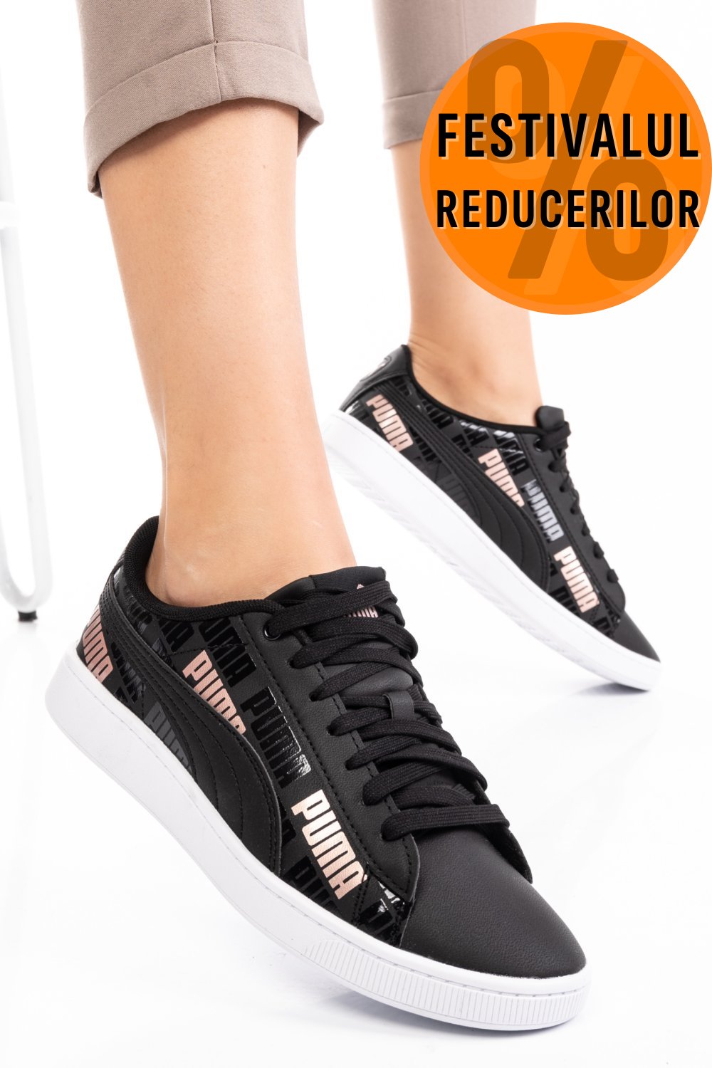 PUMA, PANTOFI SPORT BLACK VIKKY V2