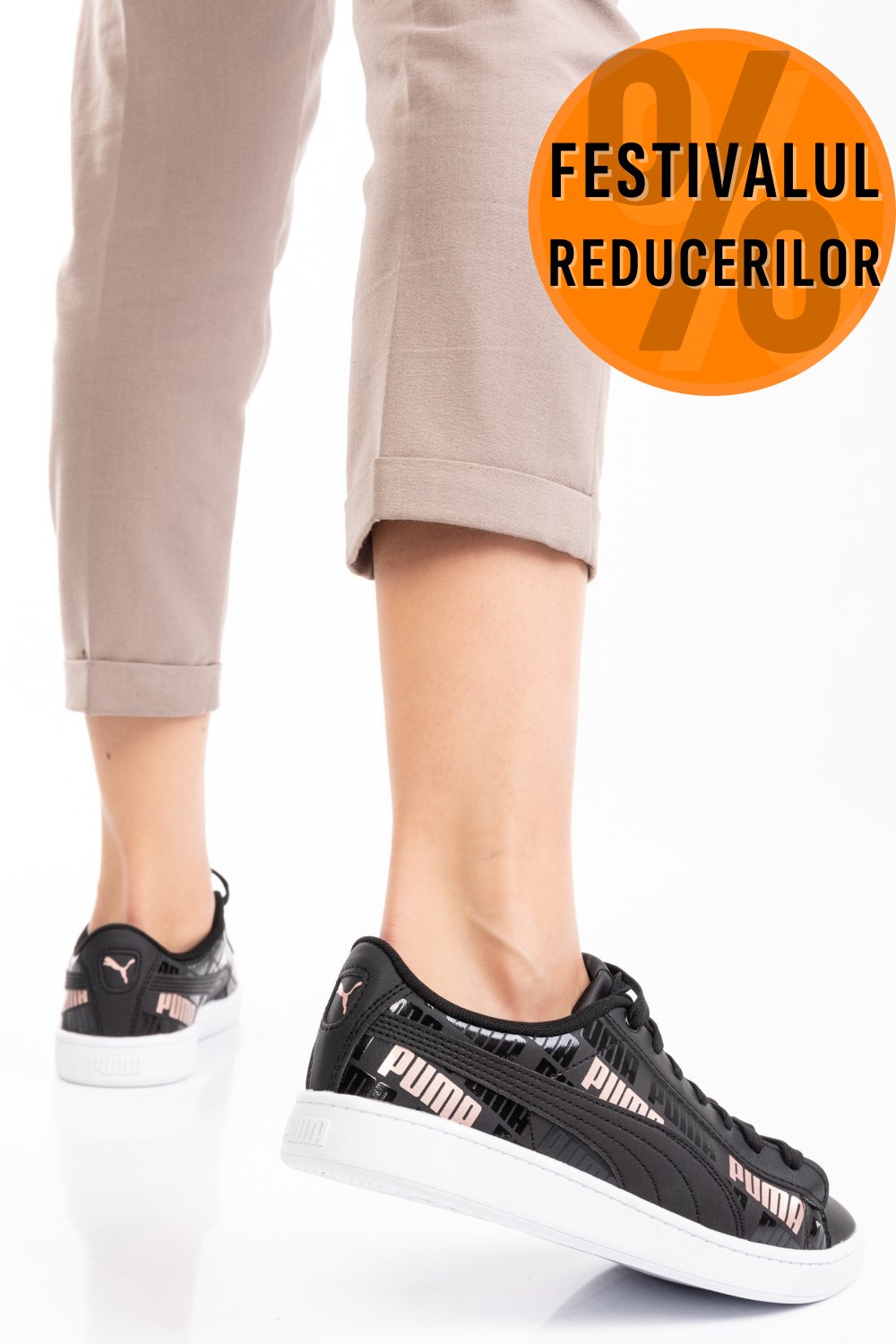 PUMA, PANTOFI SPORT BLACK VIKKY V2