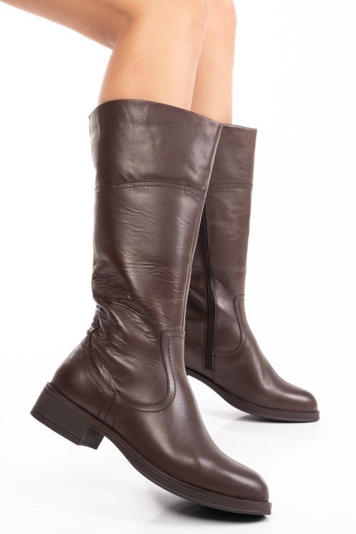 Cizme dama piele naturala maro inchis 7s77835