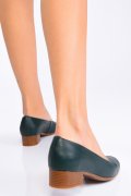 PANTOFI DAMA PIELE NATURALA VERZI CU TOC MARO 2S77040