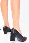 PANTOFI NEGRU ROSU LEOPARD PIELE NATURALA 3S77020