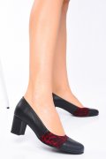 PANTOFI NEGRU ROSU LEOPARD PIELE NATURALA 3S77020