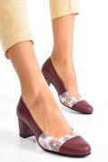 PANTOFI WINE FLOWER PIELE NATURALA 3S77020