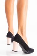 PANTOFI NEGRU ROZ PIELE NATURALA INTOARSA 1S77700