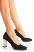 PANTOFI NEGRU ROZ PIELE NATURALA INTOARSA 1S77700